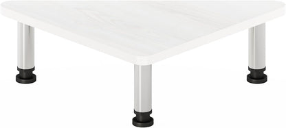 Furinno Turn-N-Tube Corner Monitor Riser Stand with Stainless Steel Tubes, Americano