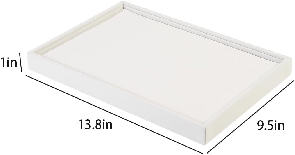 Coward Stackable Jewelry Trays Organizer Set with Clear Lid, Trays for Drawer, Earring Necklace Bracelet Ring Display Organizer (beige(ring+12girds+30girds+The glass lid))