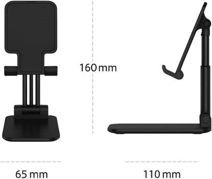 Premium Adjustable Cell Phone Stand, Foldable Desk Phone Holder for iPhone 16 15 14 13 12 11 Pro Max, Galaxy S25 S24 (White)