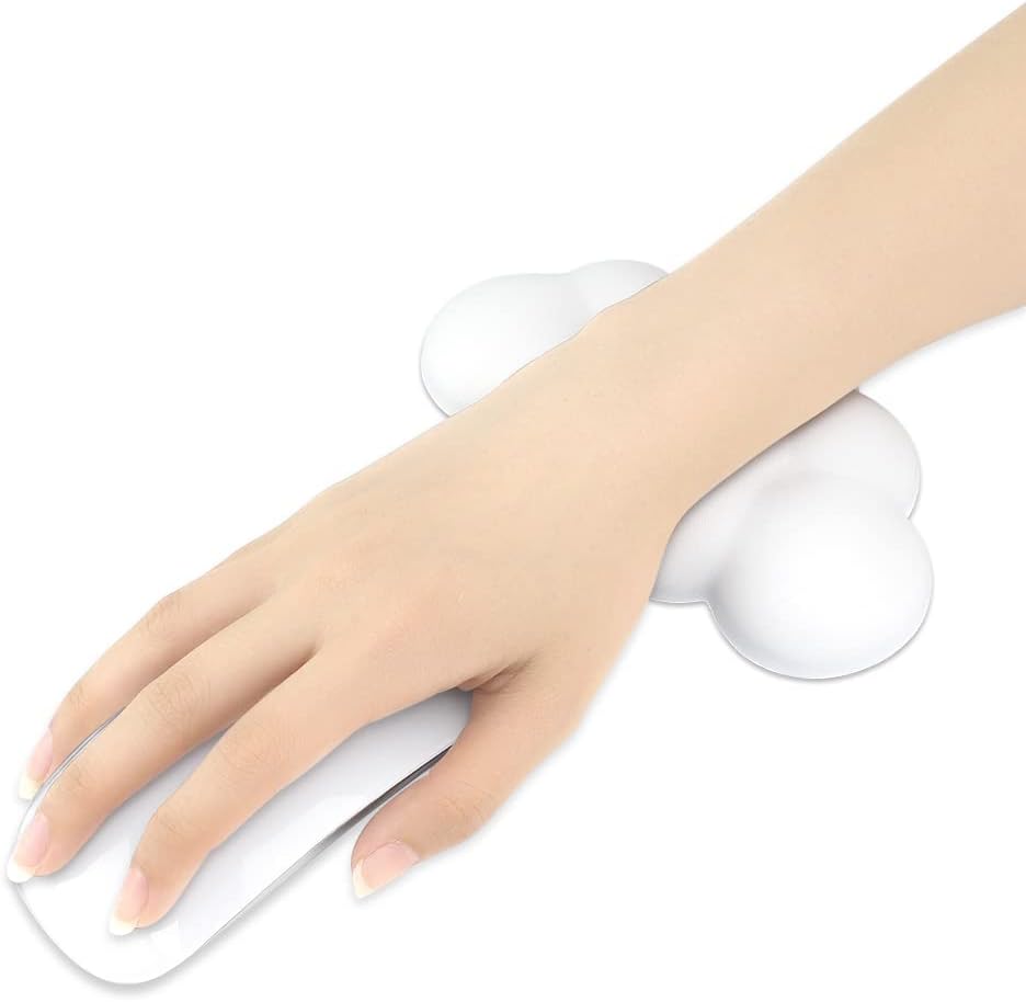 Cloud Wrist Rest Cushion for Mouse Ergonomic Soft PU Leather Memory Foam Wrist Pain Relief Mouse Wrist Support Pad with Anti-Skid Base for Office School Home Laptop & Computer Mouse (Black)
