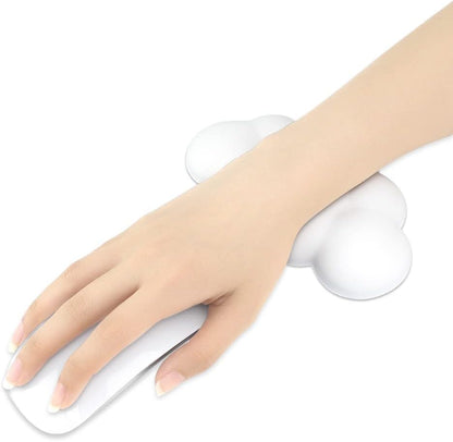 Cloud Wrist Rest Cushion for Mouse Ergonomic Soft PU Leather Memory Foam Wrist Pain Relief Mouse Wrist Support Pad with Anti-Skid Base for Office School Home Laptop & Computer Mouse (Black)