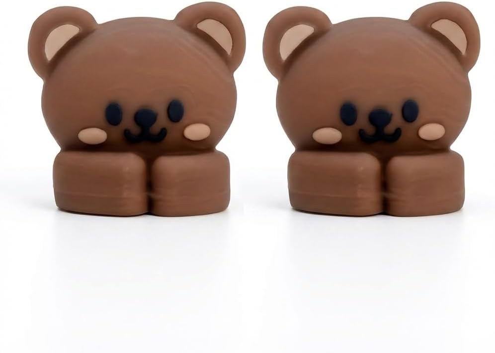 2PCS Cute Animal Cable Clips, Silicone Desk Organizer (2.8x2.7x1.6cm) - Adhesive Cord Holders for Phone/Laptop Chargers, Office Home Desktop Accessories (2pcs Rabbit)