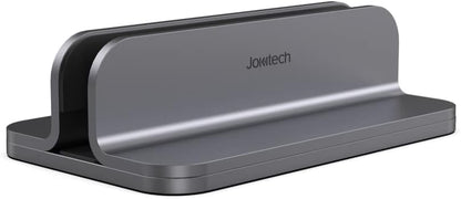 JOKItech Aluminum Laptop Vertical Stand Organizer, Sturdy Laptop Computer Holder Desktop Stand Compatible with new Retina Apple MacBook Pro/Air/Neo, Mac mini & iPad Pro - Black