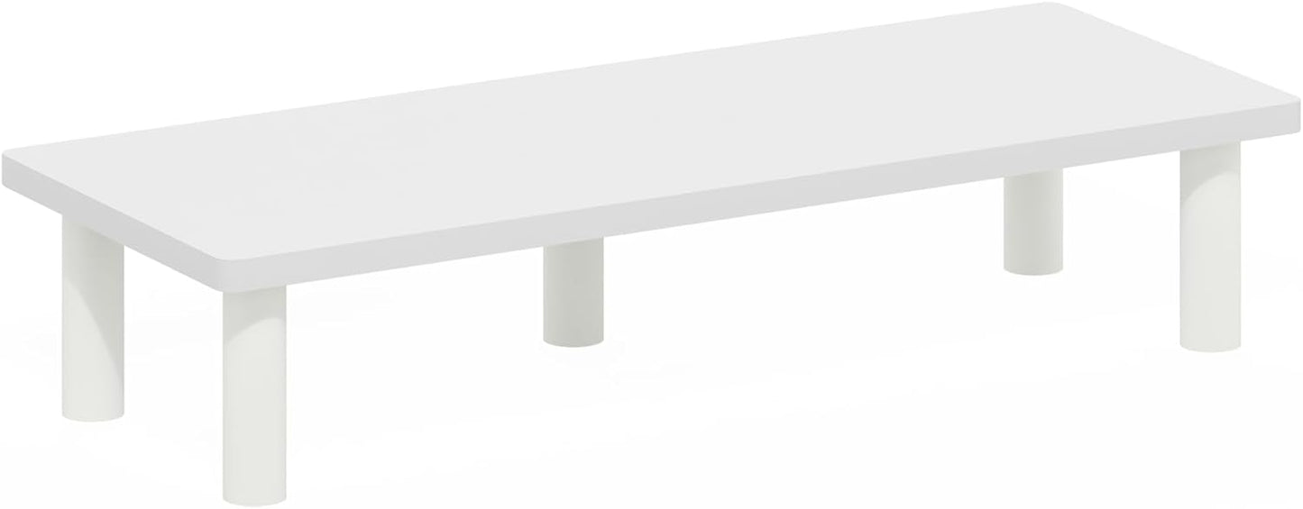 Furinno Turn-N-Tube Corner Monitor Riser Stand with Stainless Steel Tubes, Americano