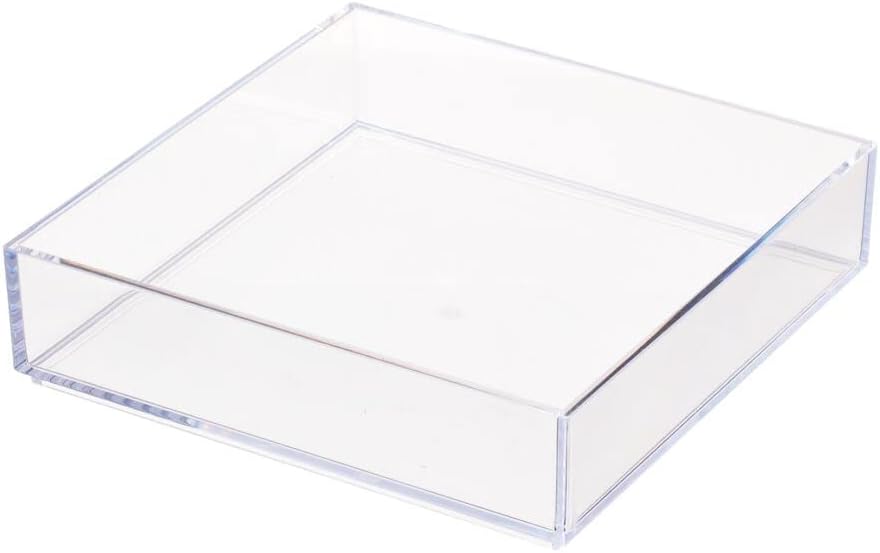iDesign Plastic Makeup Drawer Organizer Tray - Vanity Organizer or Desk Drawer Organizer - Set of 2 - Clear