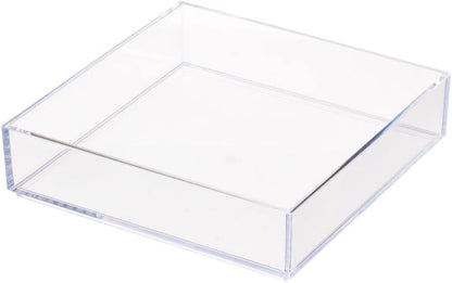 iDesign Plastic Makeup Drawer Organizer Tray - Vanity Organizer or Desk Drawer Organizer - Set of 2 - Clear