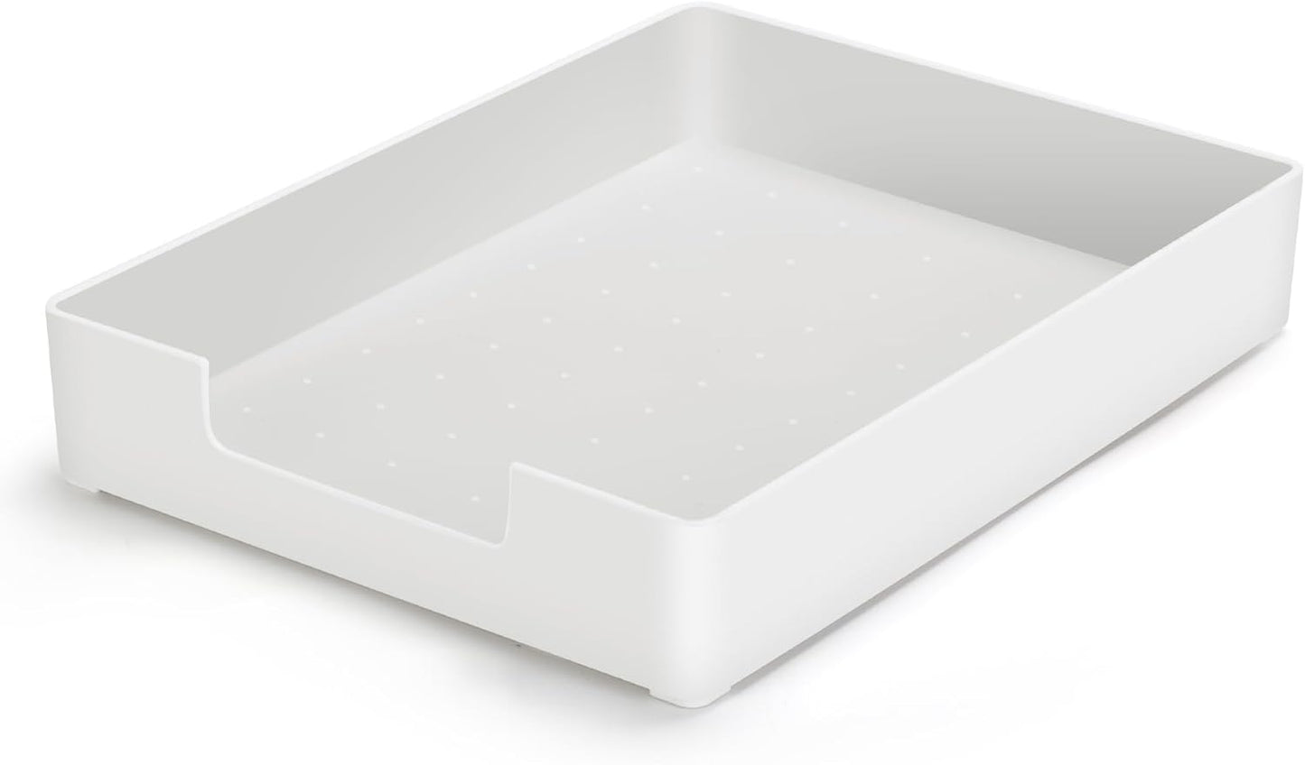Letter-Size Tray Desk Letter Tray Paper Tray, Sturdy Heavy-Duty Plastic Printer Paper Tray, Single-Tier Stackable File Storage Organizer for Office Home (Clear)