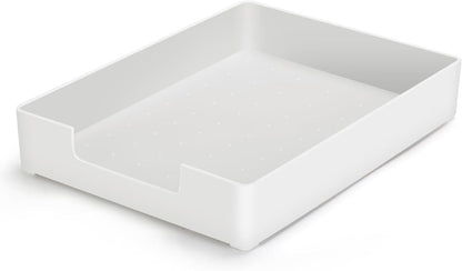 Letter-Size Tray Desk Letter Tray Paper Tray, Sturdy Heavy-Duty Plastic Printer Paper Tray, Single-Tier Stackable File Storage Organizer for Office Home (Clear)
