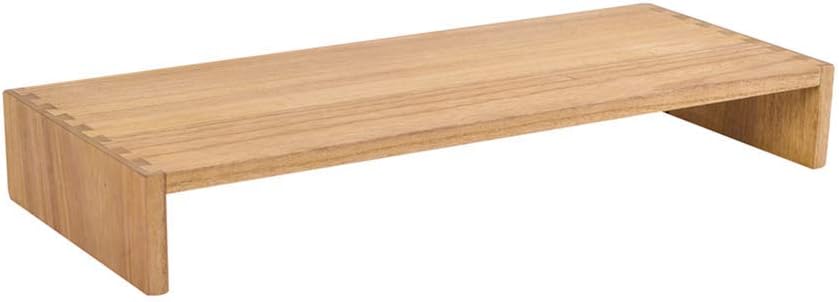 KIRIGEN Monitor Stand Wooden - Desk Stand Wood for Computer/Laptop/TV Printer - Monitor Arms & Stands Desk Riser for Office Desktop Workspace Organizers Platforms Stands (39,Dark Brown)