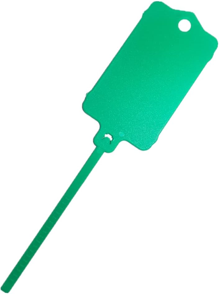 100pcs Reusable Blank Plastic Tags Ties Key Tags 1.45"*2.48" Serrated Tension Sealing Strap with Large Label Plastic Tie Mark Label Waterproof Hang Sign Write on Tag (Red, 100pcs)