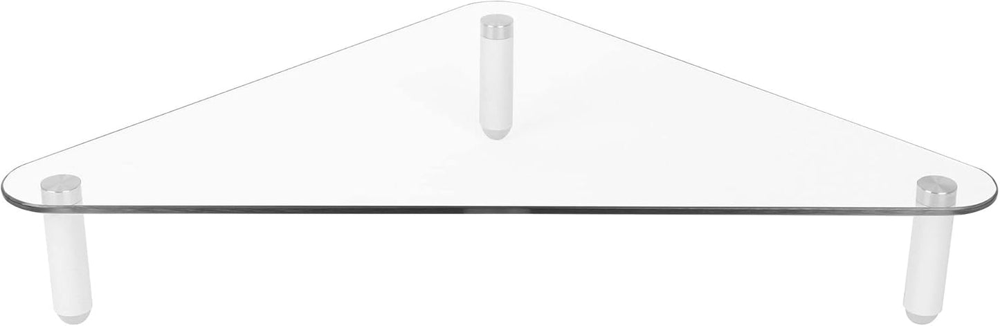 Kantek Extra-Wide Glass Monitor Riser with 8mm Tempered Glass Platform and 60-Pound Capacity, Clear Glass (MS380), 3.3" x 39.4" x 10.2"