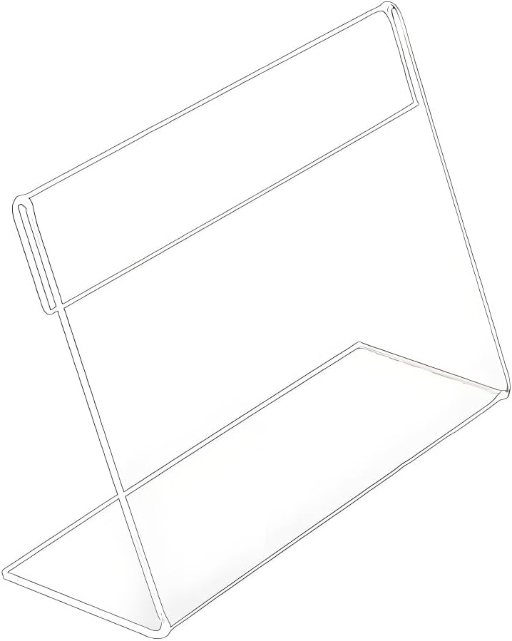 Clear Acrylic Sign Holders with Slanted Back, Adjustable Desk Display Stand for Office and Business,Acrylic Store Price Tag Rack with Slant Back Any Literature Flyer Document Rack(4 * 6cm)