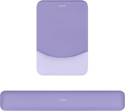 MOSISO Wrist Rest Support for Mouse Pad&Keyboard Set, Rectangular Ergonomic Mousepad Non-Slip Base Home/Office Pain Relief&Easy Typing Pad with Neoprene Cloth&Raised Silicone Lining, Green