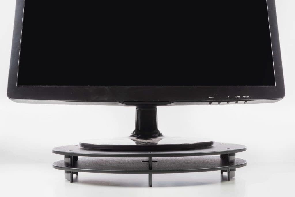 Vu Ryte Stackable 1 Inch Computer Monitor Riser Stand, Oval, Black, VUR 8800 4-Pack