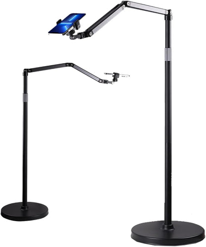 Heavy Duty Overhead Phone Stand for Desk Video Recording for iPhone Holder, with Extension Arm, 360° Swivel, for Filming, Meeting, Cooking, Painting and Crafting