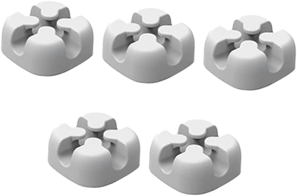 Homoyoyo 5pcs Silicone Cable Holder Clips Desktop Wire Organizer for Usb Charging Cables and Earphones Compact Grey Design