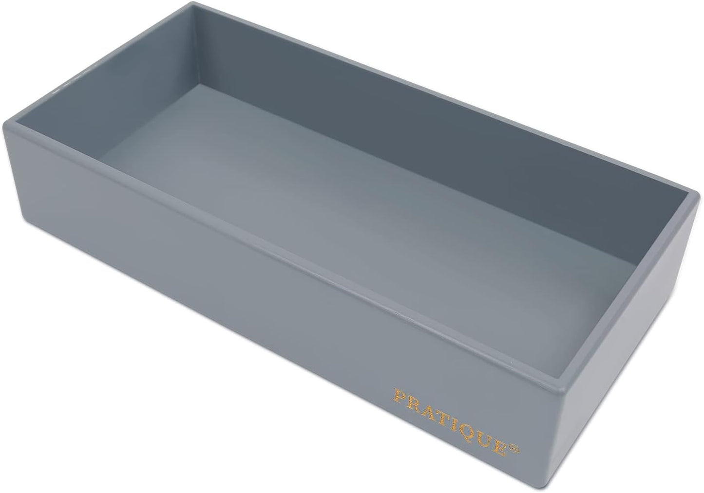 PRATIQUE Bamboo Drawer Organizer - Kitchen Utensil Organizer Silverware Tray Cutlery Holder，Office Desk Supplies and Accessories (8.9x5.9x2.6 inch)