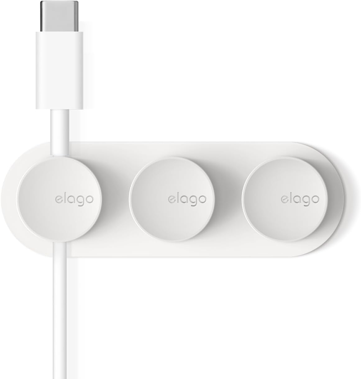 elago Magnetic Cable Management Buttons, Magnetic Cable Holder, Organize 3 Cables, Powerful Magnets, Reusable Sticker Attaches to Surface, Desk Organization (Black)