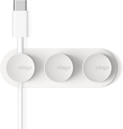 elago Magnetic Cable Management Buttons, Magnetic Cable Holder, Organize 3 Cables, Powerful Magnets, Reusable Sticker Attaches to Surface, Desk Organization (Black)