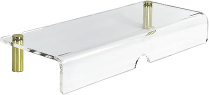 pbf PHOTO BOOTH FRAMES Clear Acrylic Monitor Stand Riser, Computer Screen Desktop Organizer, Ergonomic Display Shelf (Clear)