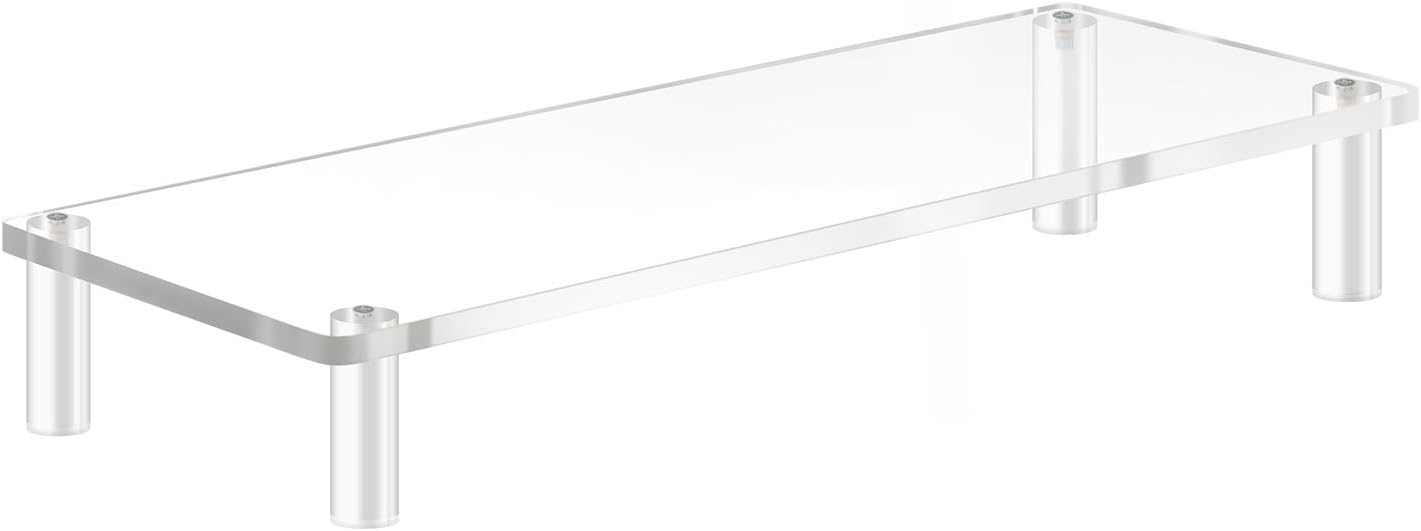 Yestbuy Acrylic Monitor Stand Riser, Clear Computer Monitor Riser, Desktop Organizer Stand for Office Accessories, Printer, Notebook, and All Flat Screen Display, Ergonomic Monitor Riser Stand