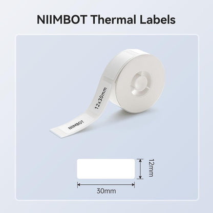 NIIMBOT White Cable Labels Maker Tape for D11/D110/D101 Label Maker, 0.49'' x 4.29''(12.5mm x 109mm), Thermal Label Tape for Home Office Labeling Tape Replacement