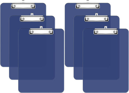 Rimilak 8.5 x 11 Plastic Clipboards Set of 2, Low Profile Metal Clip, Translucent Board, 12.5 x 9 in Letter Size, Office Supply, Back to School, Purple