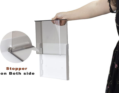 Under Desk Drawers for Organization, Pull Slide out Drawer Underneath Table With Lip, Attachable Under Shelf Pencil Drawer, Clear Light Black