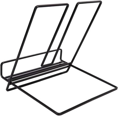 Cookbook Stand, Metal Reading Cookbook Holder Iron Recipe Book Holder Magazine Reading Rack for Home, Kitchen Desk Book Stand Desk Book Stand(Black)