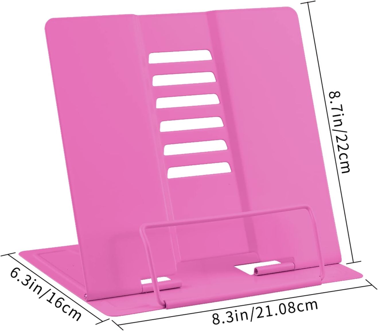 Honagu Metal Desk Book Holder, Hands Free Adjustable Cookbook & Document Holder, Portable Bookstand for Music Books, Textbooks, Recipes, Tablets & iPads (Purple)