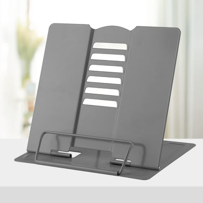 Honagu Metal Desk Book Holder, Hands Free Adjustable Cookbook & Document Holder, Portable Bookstand for Music Books, Textbooks, Recipes, Tablets & iPads (Purple)