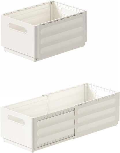 2 Pack Expandable Plastic Storage Boxes, Multi-Purpose Folding Organizer, Drawer Storage Divider For Bedroom, Kitchen And Snack Storage (s)