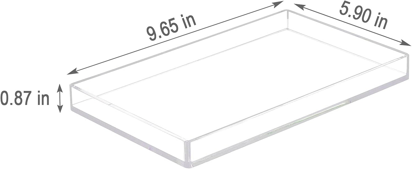 Bigfety Acrylic Vanity Tray for Organizing, Clear Bathroom Trays for Counter, Desk, Dresser