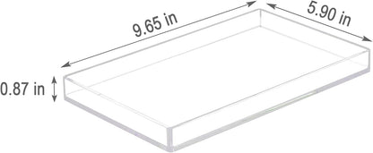 Bigfety Acrylic Vanity Tray for Organizing, Clear Bathroom Trays for Counter, Desk, Dresser