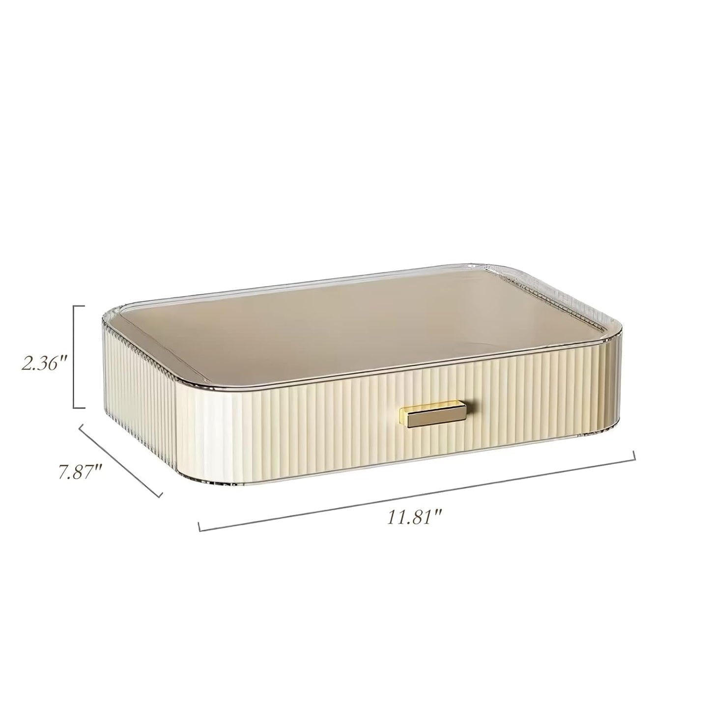 Stackable Cosmetics Organizer Drawers, Bathroom Vanity Makeup Organizers and Storage, Ideal for Desk and Dresser Countertops, Great for Palette, Skincare, Lipsticks, Nail Care. Green