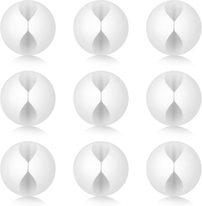 cobee 9 Pcs Adhesive Cable Clips, Charger Cord Holder for Nightstand, Cable Management Wire Cord Organizer for Desk, Nightstand, Phone Charger, Computer, Home, Office, Car(White)