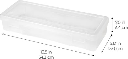 IRIS USA Pencil Case Boxes, 10-Pack, |Made in USA|, Plastic Bead Organizing Containers with Snap Lid for Arts, Crafts, Ephemera, Stickers, & Dance Cheer, Clear - Small