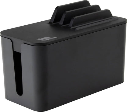 Bluelounge CableBox Mini Cable Management with Small Surge Protector, Black (CBM-BL)