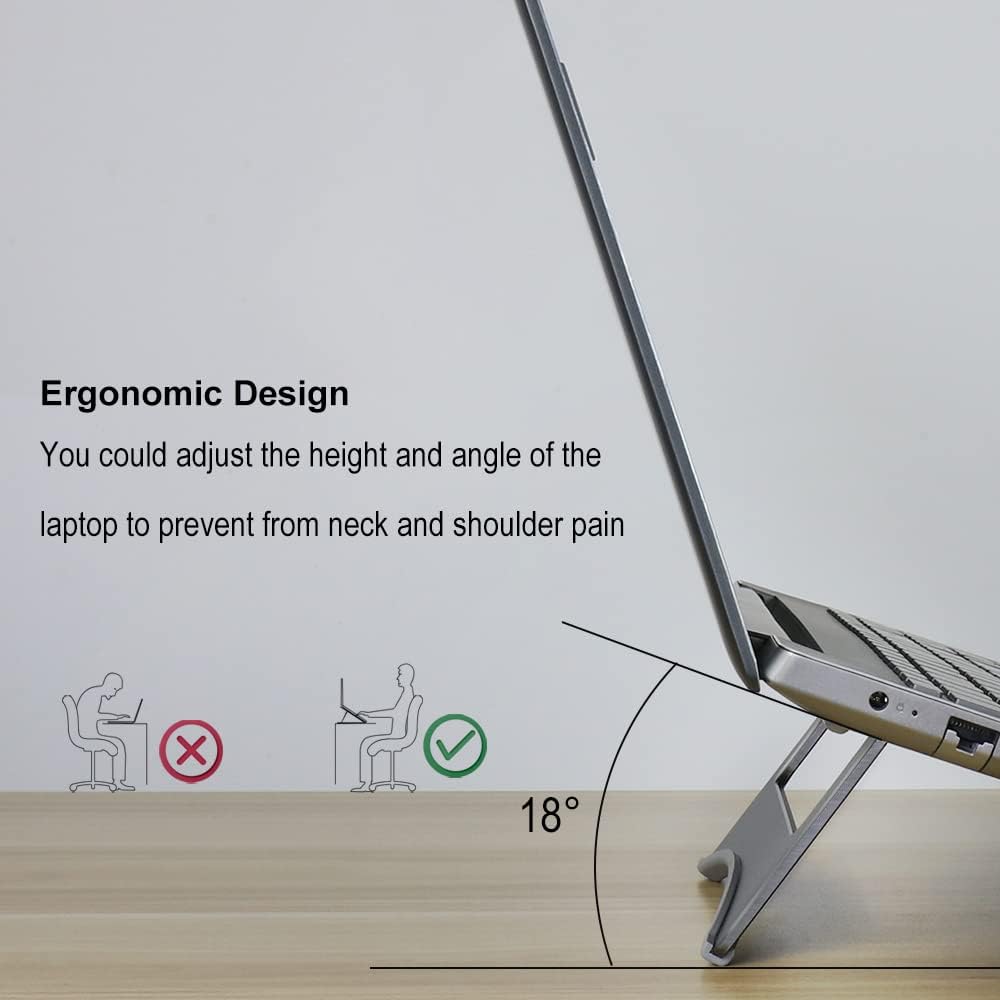 Laptop Stand, Adjustable Angle Aluminum Stand for laptops 10"-15.6"