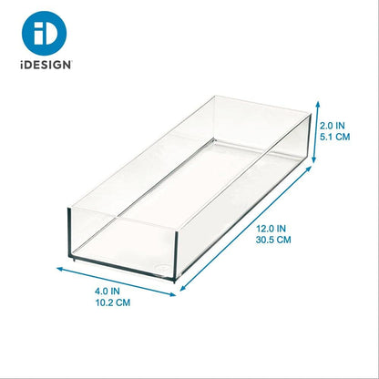 iDesign Clarity Drawer, Kitchen and Bathroom Organization Silverware, Spatulas, Gadgets, Large-Set of 2
