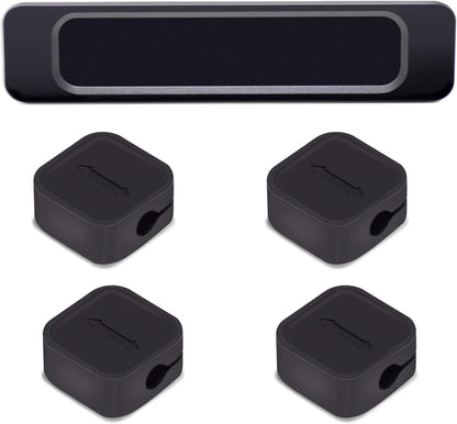 OYE 4 Pieces Magnetic Cable Holder Clips, Cable Clips Management Cord Organizer for Max.5mm Wires Desk Top Wall Cord USB Cable Power Wire Mose Cable, Black (Fits Max.4mm)