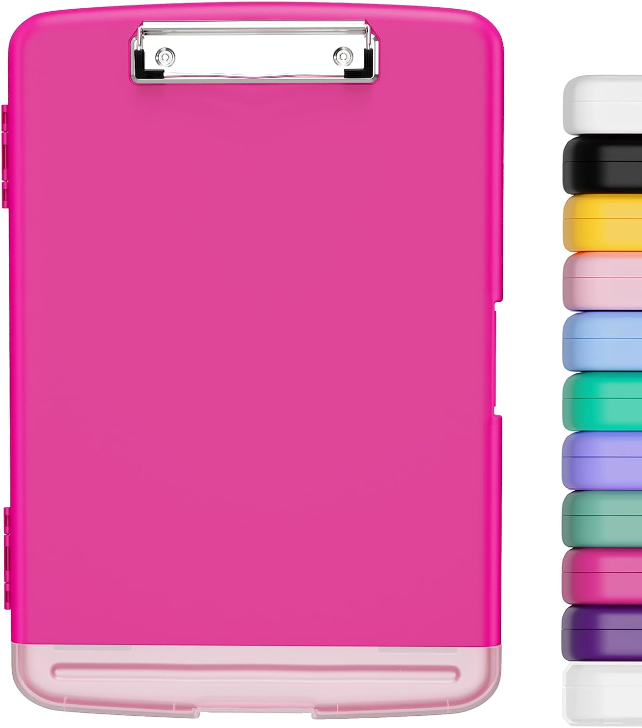 Hongri Clipboard with Storage with Pen Holder, Folder Nursing Clip Board 8.5 x 11 Foilo-Side Opening, High Capacity, Light Weight for Teachers, Classroom. Size 14 x 9.6 x 1.2 in(Pink)