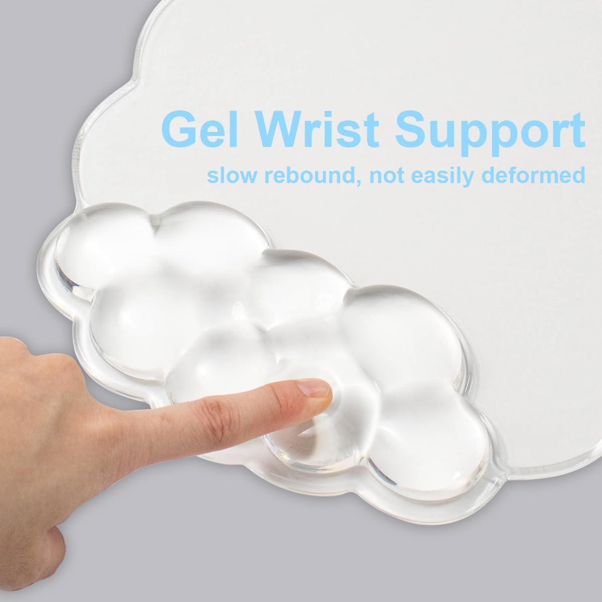 Gel Wrist Rest and Cloud Mouse Pad Support for Keyboard and Mouse - Ergonomic Pink Keyboard Wrist Pad Set for Typing Pain Relief/Computer/Laptop/Gaming/Home/Office (Cloud Shape, Gradient Blue Pink)
