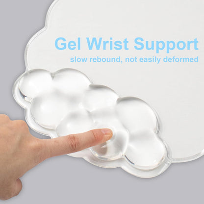 Gel Wrist Rest and Cloud Mouse Pad Support for Keyboard and Mouse - Ergonomic Pink Keyboard Wrist Pad Set for Typing Pain Relief/Computer/Laptop/Gaming/Home/Office (Cloud Shape, Gradient Blue Pink)