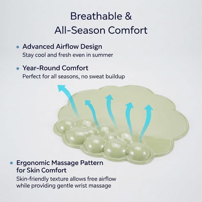 Ergonomic Cloud-Shaped Keyboard Wrist Rest & Non-Slip Mouse Pad Set, Soft Gel Support, Easy-to-Clean, Durable, Ideal for Long Work & Study Hours