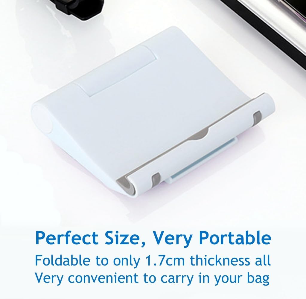 Adjustable Foldable Cell Phone Stand for Desk, Compatible with Most Smartphones and Tablets, Fits Devices up to 10 Pounds