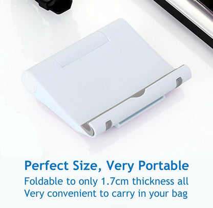 Adjustable Foldable Cell Phone Stand for Desk, Compatible with Most Smartphones and Tablets, Fits Devices up to 10 Pounds