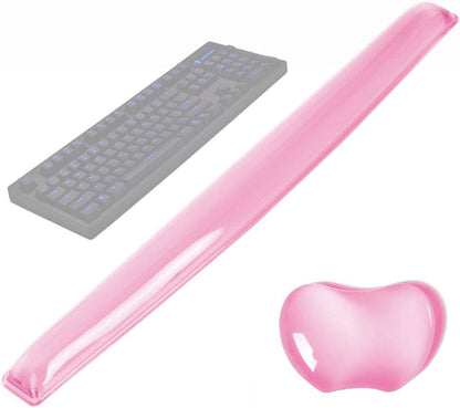 Gel Keyboard Wrist Rest Set Plus - ABRONDA Keyboard & Mouse Wrist Support Pad Office, Computer, Laptop, Mac - Durable, Comfortable and Pain Relief- Black Set