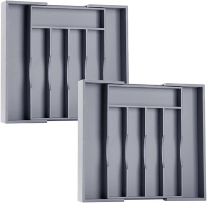 Kitchen Silverware Drawer Organizer and Storage Flatware Cutlery Utensil Holder Spice Rack Containers Bathroom Counter Cabinet Office Desk Makeup Drawer Tray Kitchen and Dining Tools Decor Accessories