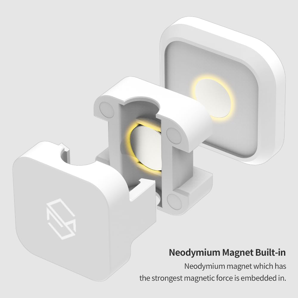 Sinjimoru Magnetic Cable Clips, Multipurpose Cable Management for Car and Office Supplies Self Adhesive Cable Organizer Clip. Magnetic Cable Holder 3pcs White
